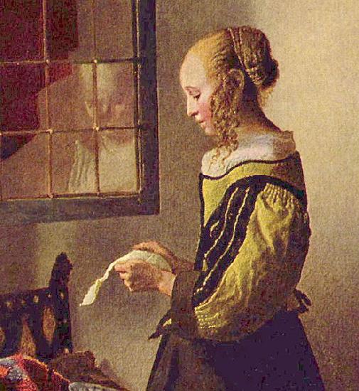 Johannes Vermeer Brieflesendes Madchen am offenen Fenster oil painting image